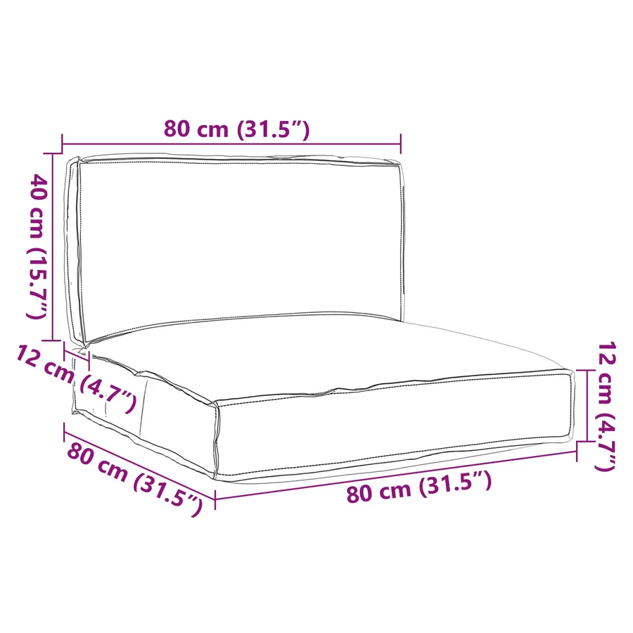 Set de coussins de palette 2 pcs Crème Tissu Oxford - 19