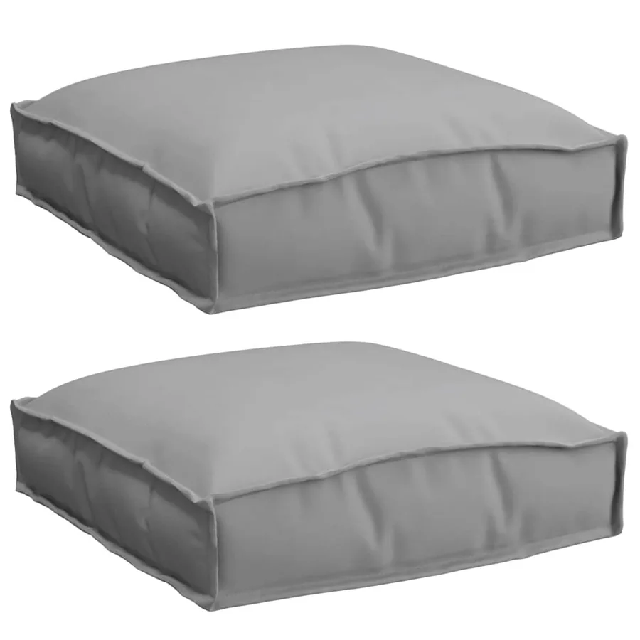 Coussin 2 pcs Gris 40 x 40 x 8 cm Tissu Oxford - 2