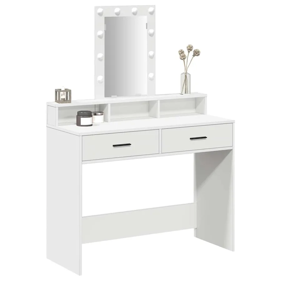 Table de Toilette Blanc 100 x 41 x 140 cm Bois d'ingénierie - 3