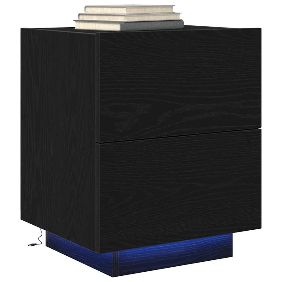 Cabinet de chevet Chêne noir 45 x 40 x 55 cm Bois d'ingénierie - 3