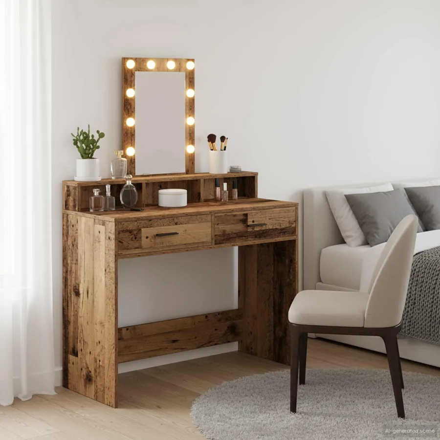 Table de Toilette Marron 100 x 41 x 140 cm Bois d'ingénierie