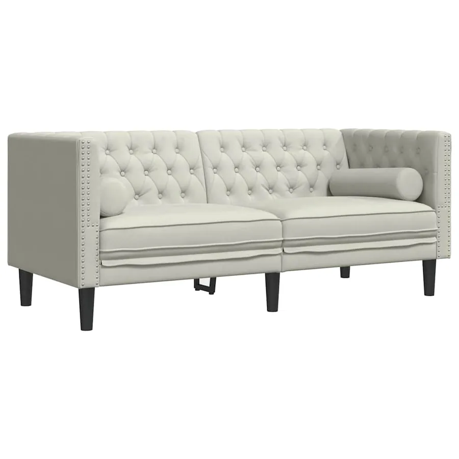 Ensemble de canapé Chesterfield et traversins 3pcs velours - 4