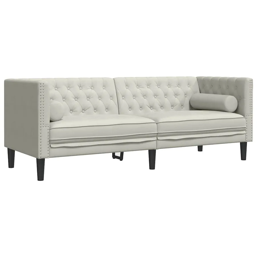 Ensemble de canapé Chesterfield et traversins 3pcs velours - 5