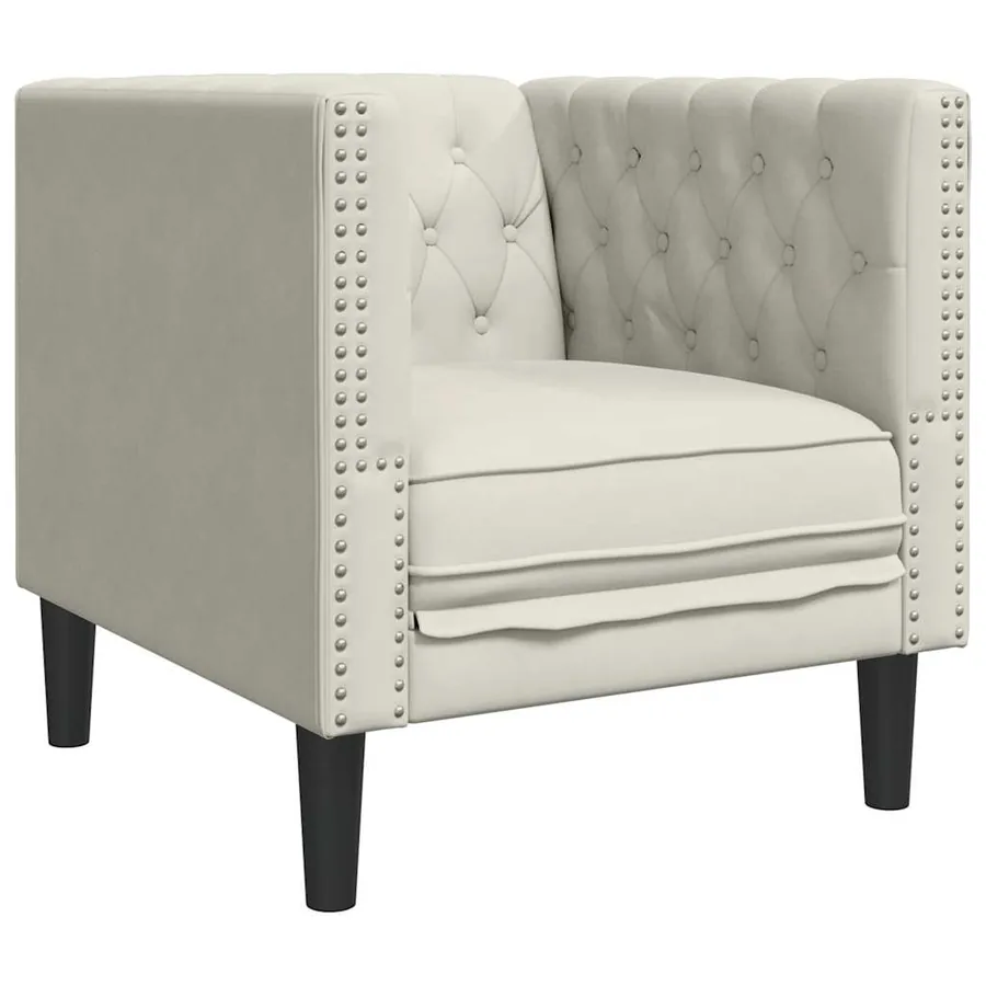 Ensemble de canapé Chesterfield et traversins 3pcs velours - 6