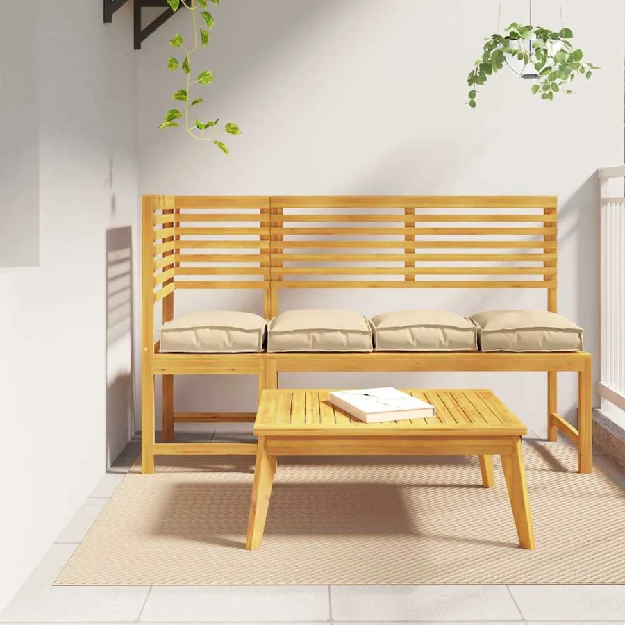 Coussin 4 pcs Beige 40 x 40 x 8 cm Tissu Oxford