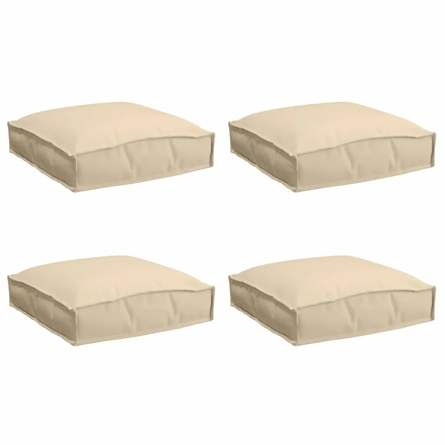 Coussin 4 pcs Beige 40 x 40 x 8 cm Tissu Oxford - 2