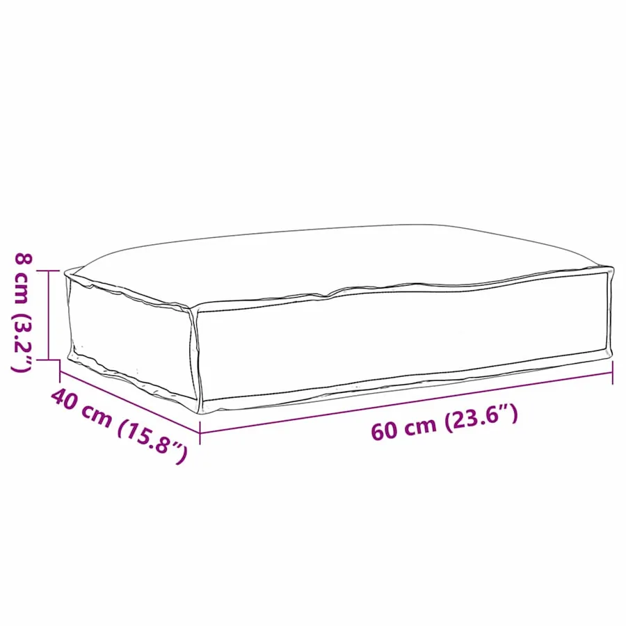 Coussin Anthracite 60 x 40 x 8 cm Tissu Oxford - 8