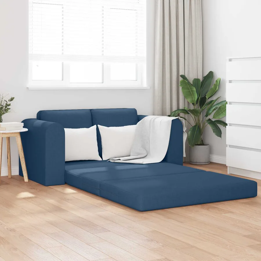 Canapé-Lit 60cm Bleu tissu