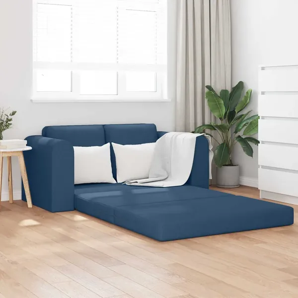Canapé-Lit 60cm Bleu tissu