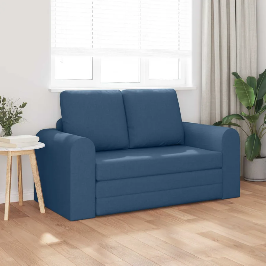 Canapé-Lit 60cm Bleu tissu - 3