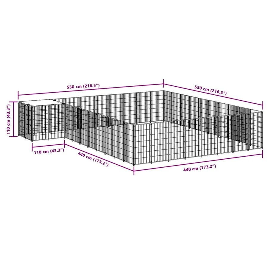 Chenil Noir 25,41 m² Acier - 7