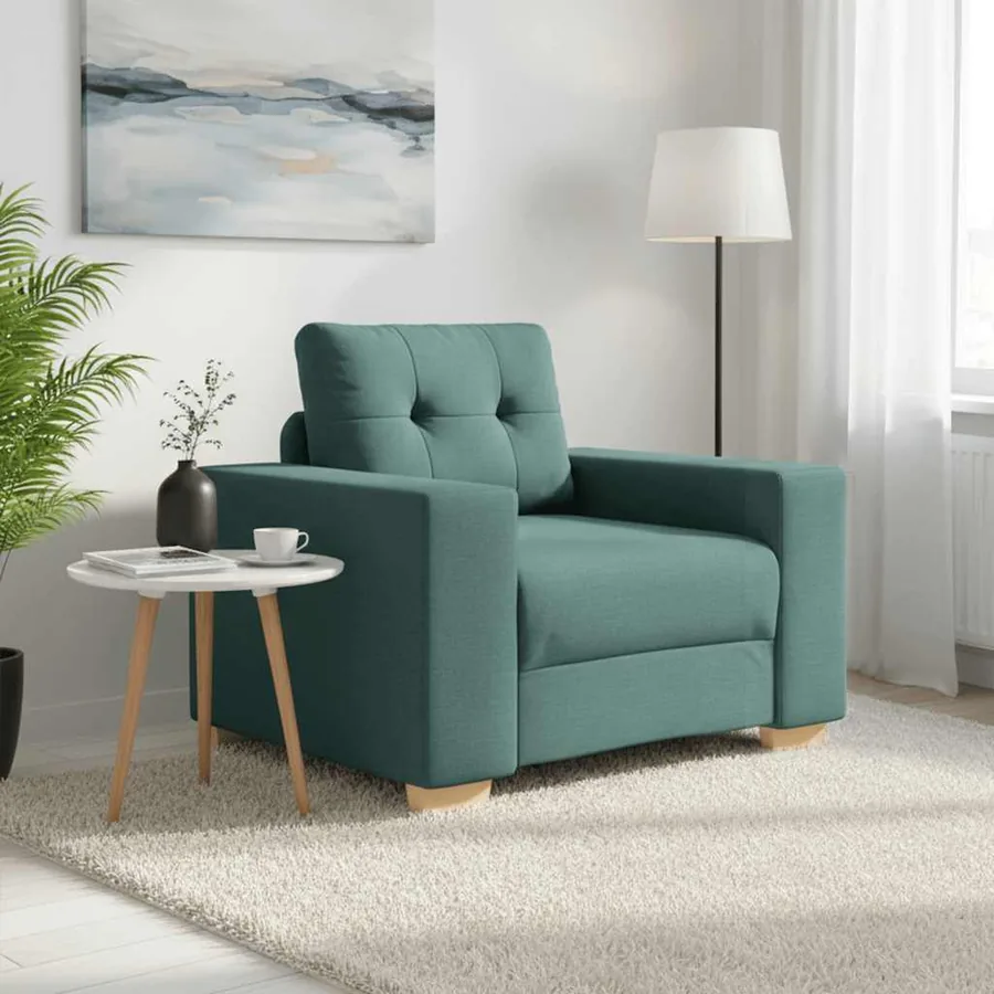 Canapé/Fauteuil vert foncé 100x78x80 cm en tissu