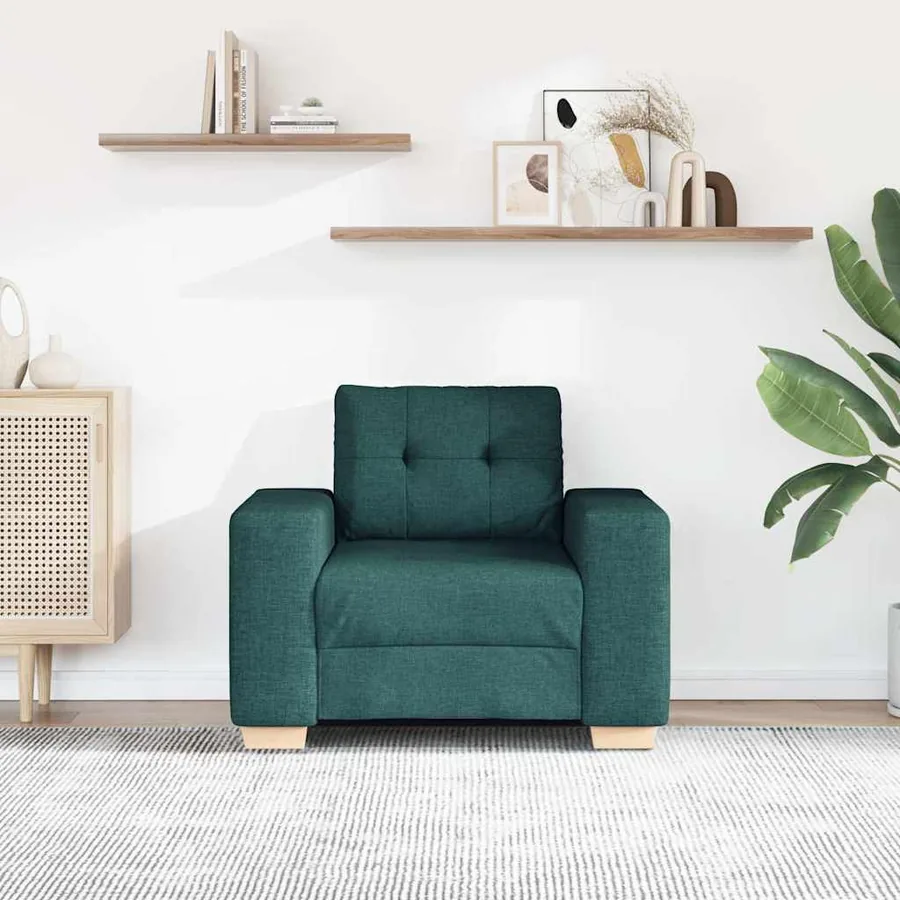 Canapé/Fauteuil vert foncé 100x78x80 cm en tissu - 3