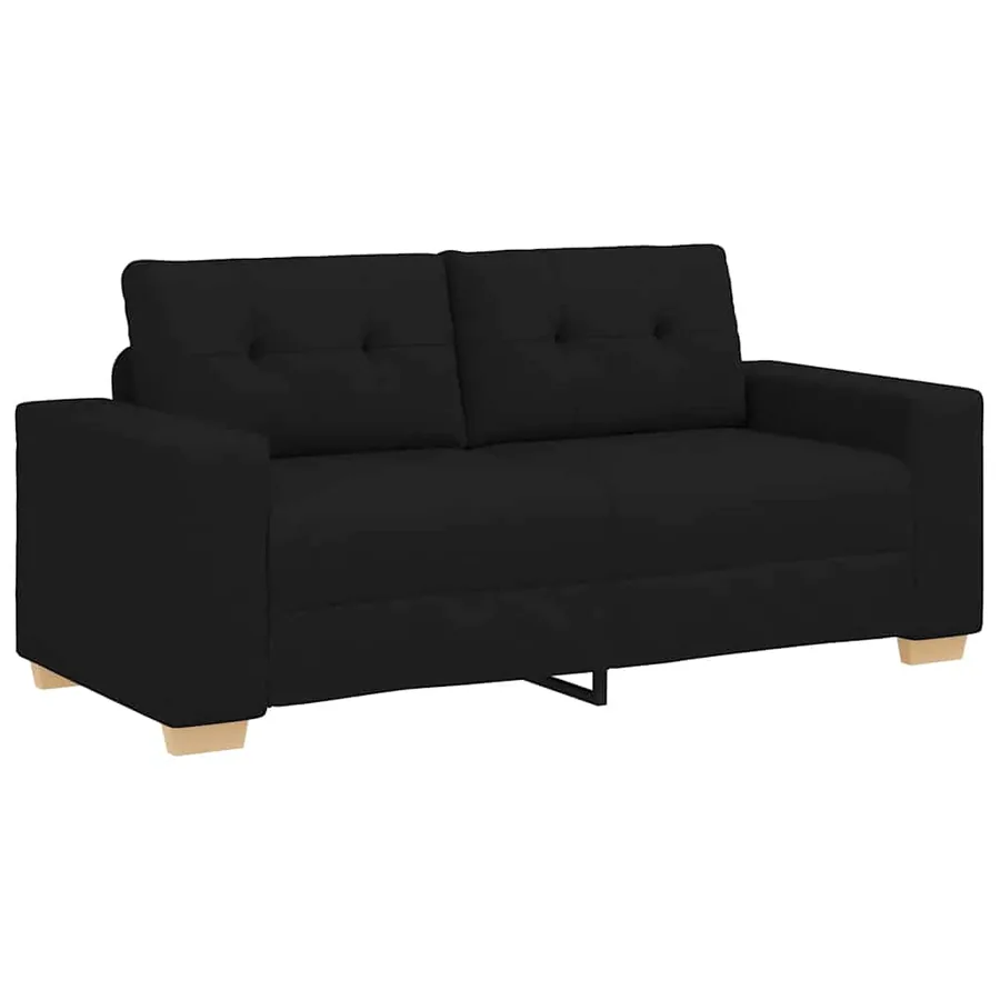 Canapé deux places noir 180x77x82 cm en tissu - 2