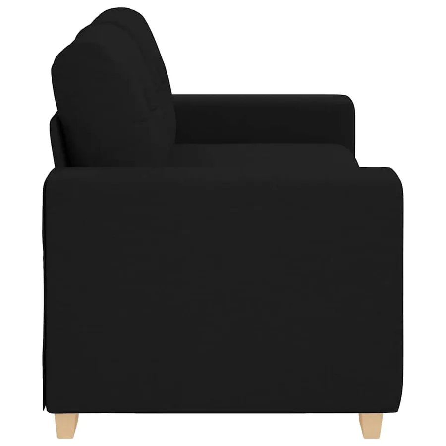Canapé deux places noir 180x77x82 cm en tissu - 5