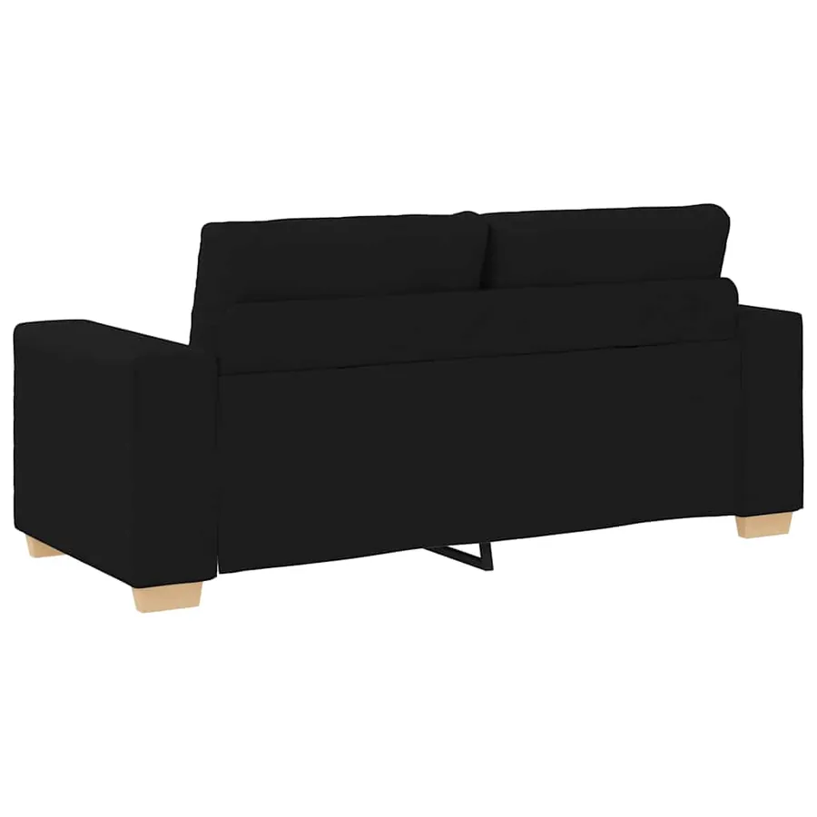 Canapé deux places noir 180x77x82 cm en tissu - 6