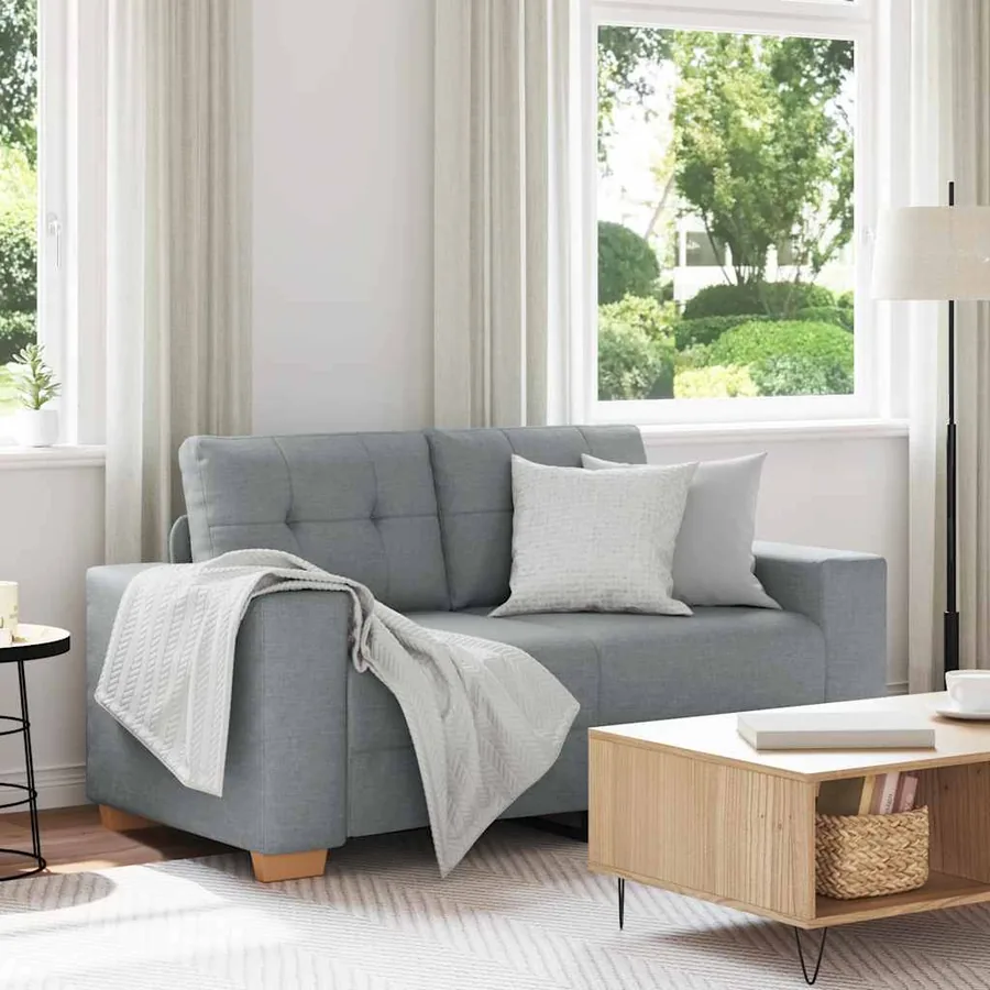 Canapé causeuse gris clair 160x77x82 cm tissu