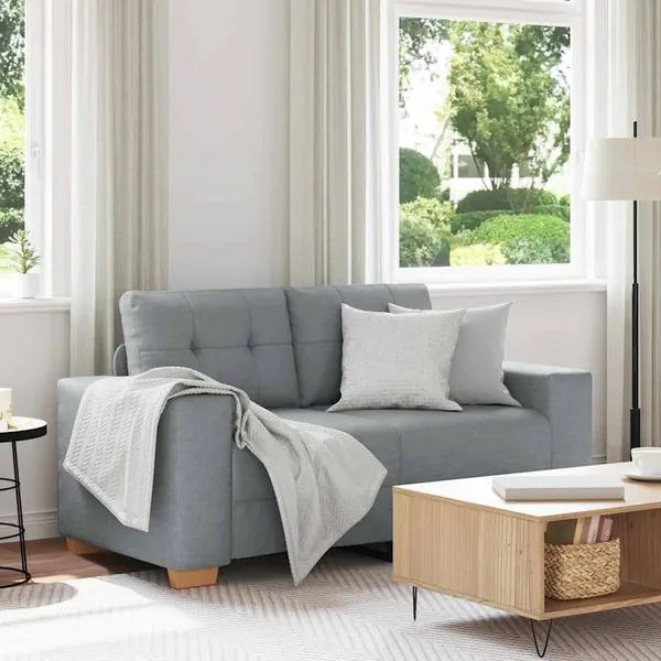 Canapé causeuse gris clair 160x77x82 cm tissu