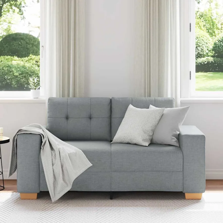 Canapé causeuse gris clair 160x77x82 cm tissu - 3