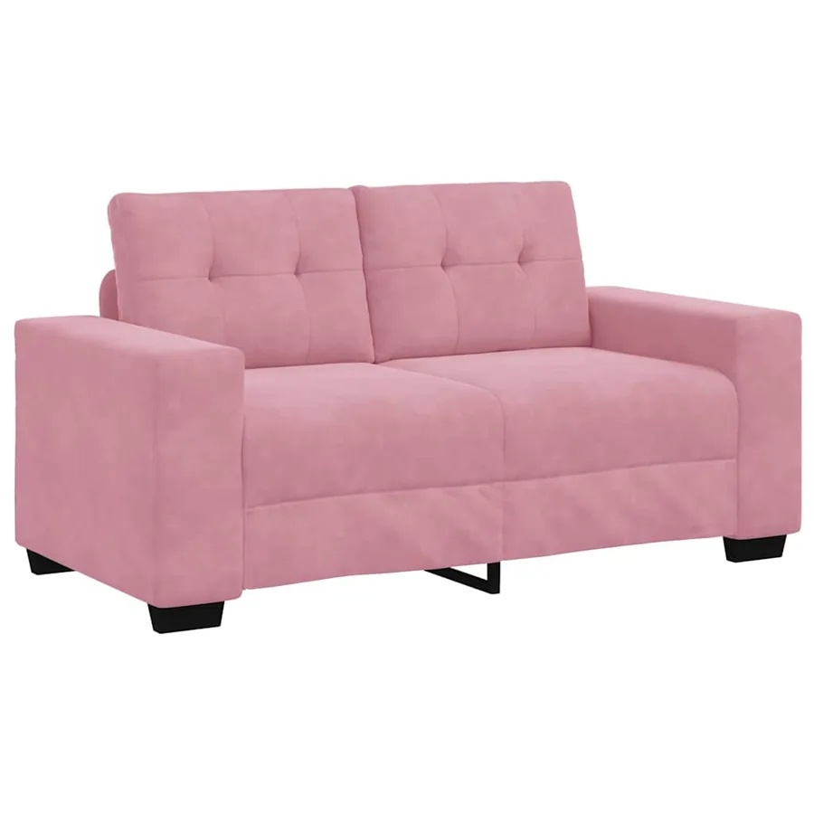 Canapé 2 places rose 120 cm velours - 2