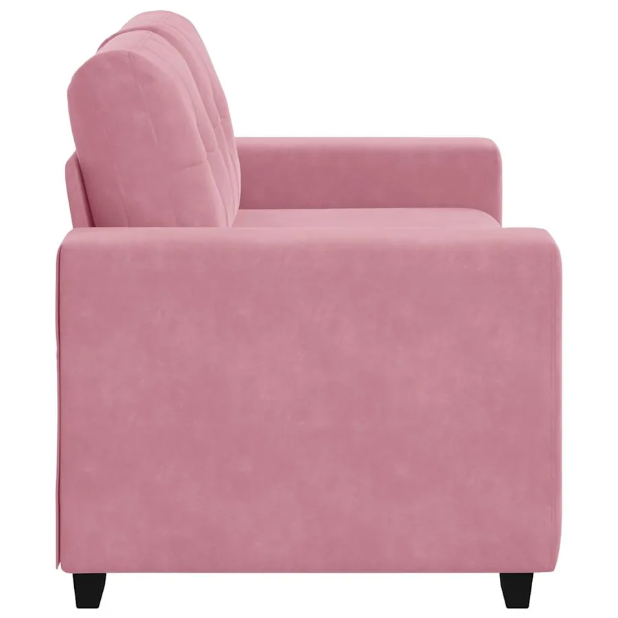 Canapé 2 places rose 120 cm velours - 5