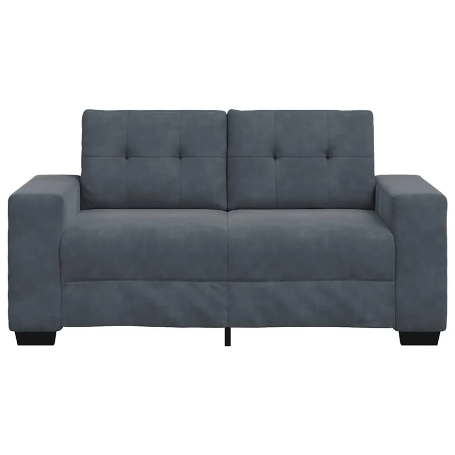 Canapé causeuse gris foncé 160x77x82 cm velours - 4