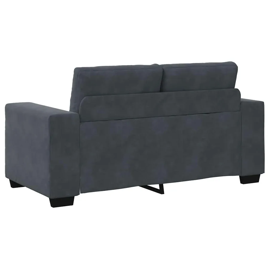 Canapé causeuse gris foncé 160x77x82 cm velours - 6
