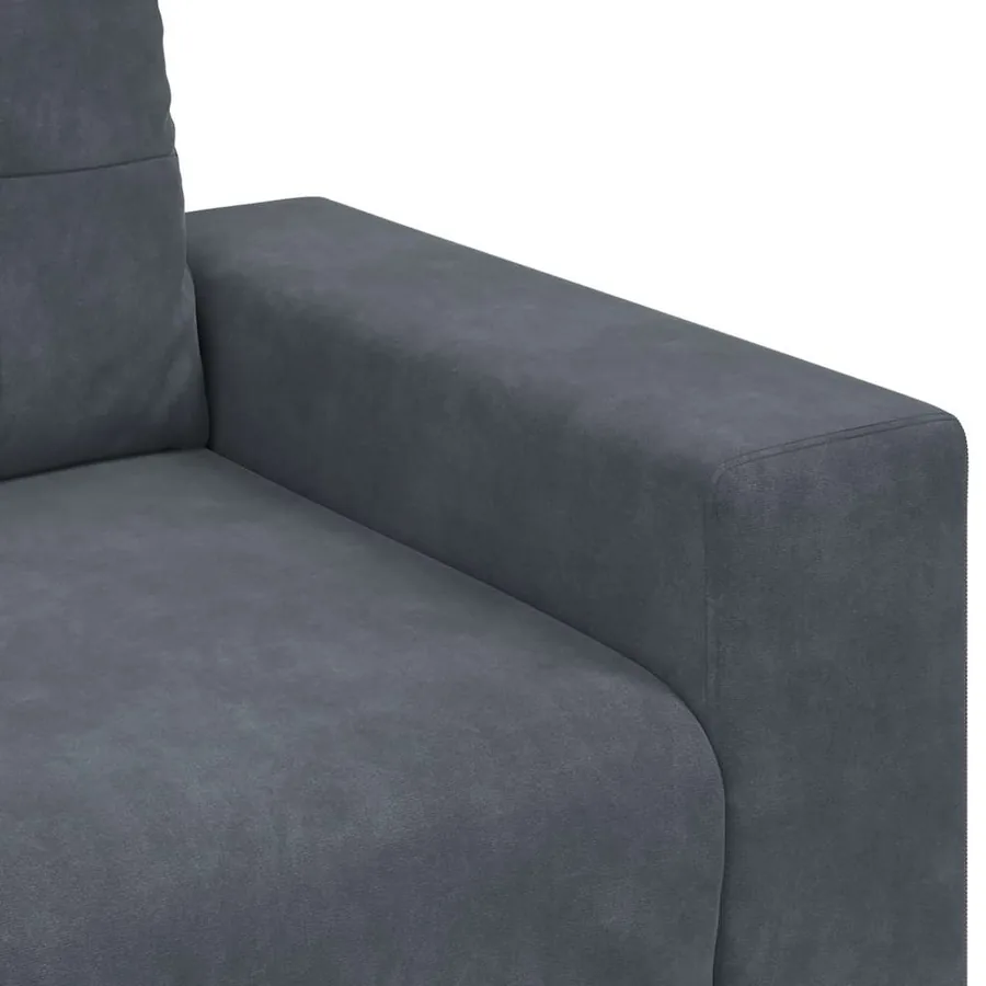 Canapé causeuse gris foncé 160x77x82 cm velours - 7
