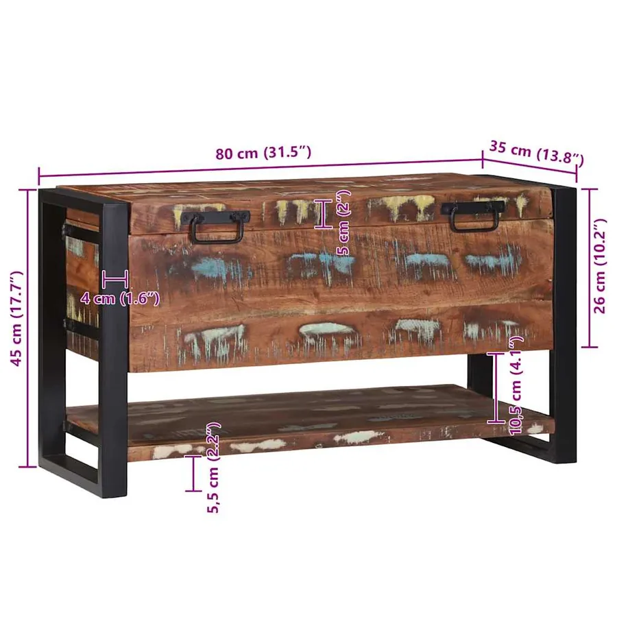Boîte de rangement Multicolore Bois massif de récupération - 13
