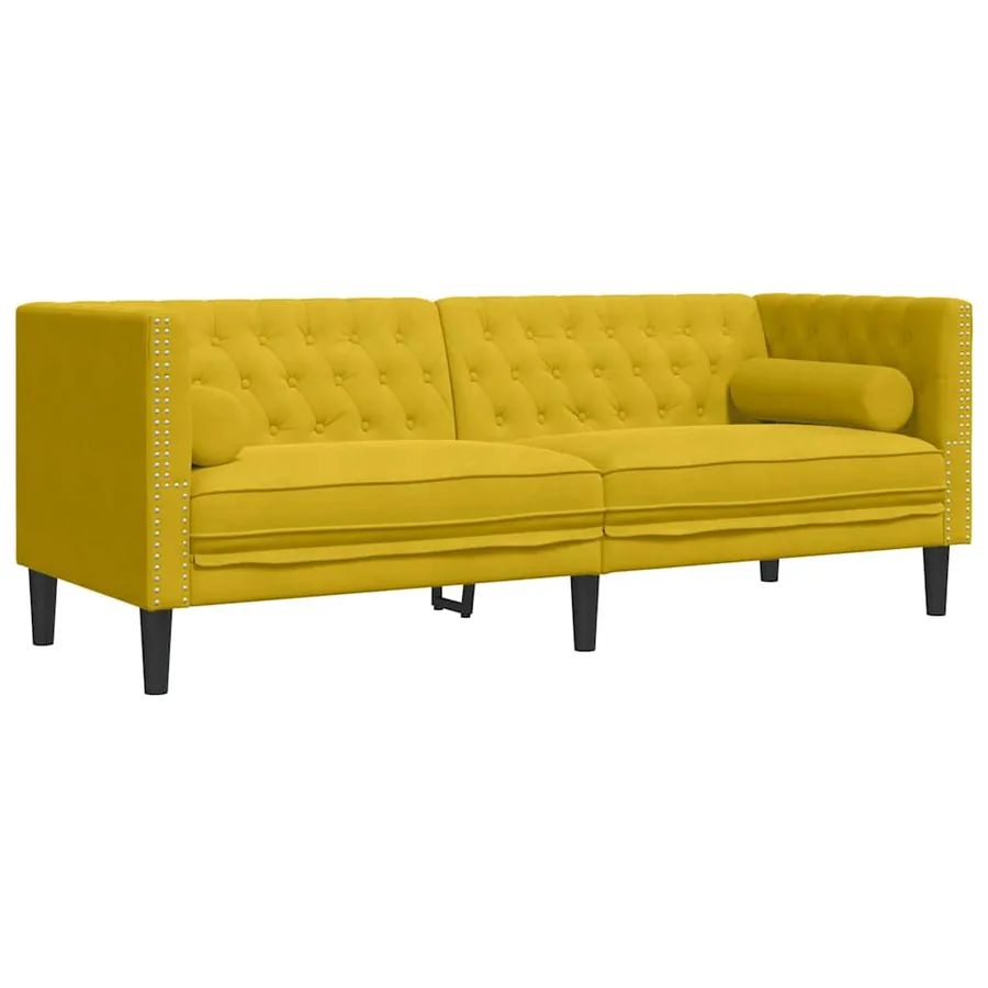 Ensemble de canapé Chesterfield et traversins 2 pcs velours - 4