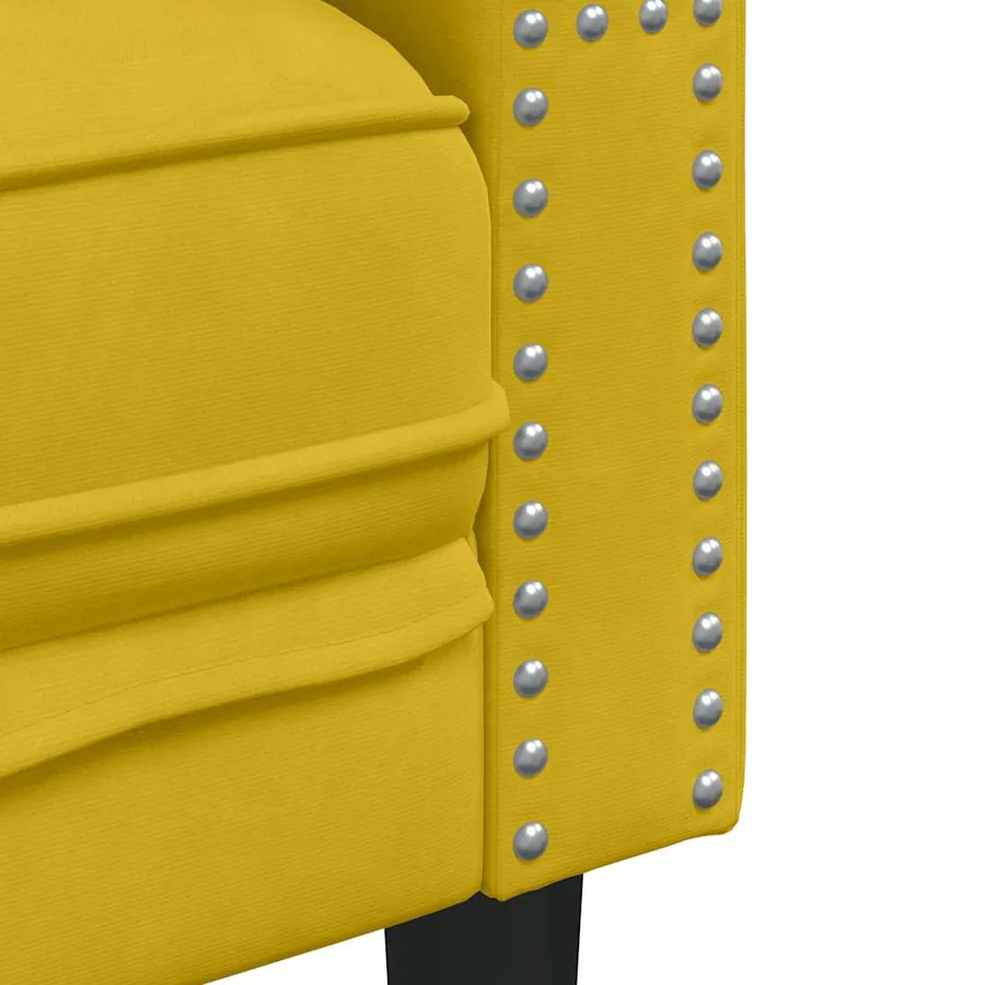 Ensemble de canapé Chesterfield et traversins 2 pcs velours - 6