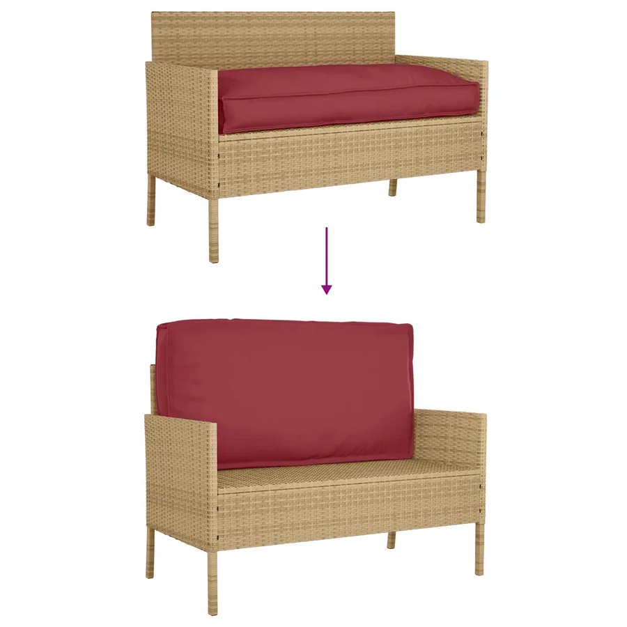 Coussin Bordeaux 120 x 60 x 12 cm Tissu Oxford - 11