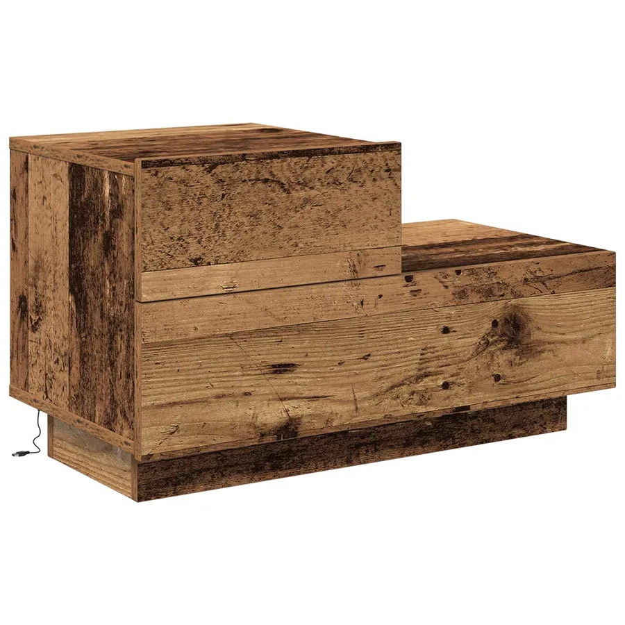 Cabinet de chevet avec tiroir Bois ancien 70 x 36 x 40,5 cm - 2