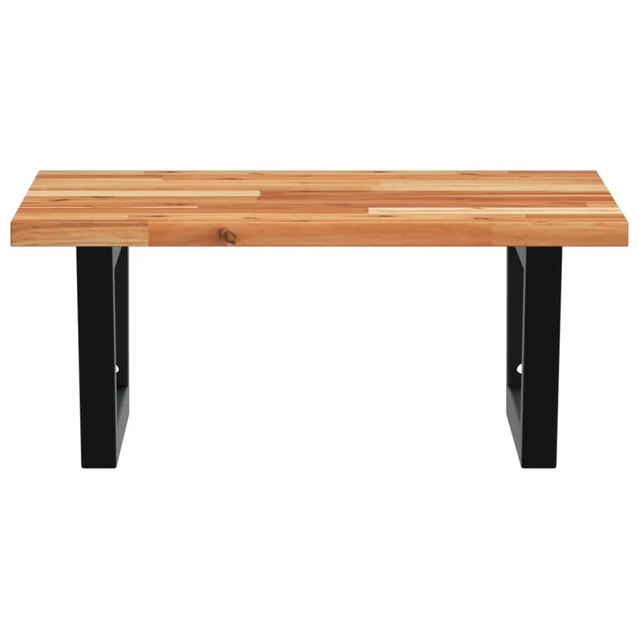 Étagère de vasque murale acier et bois massif d'acacia - 4