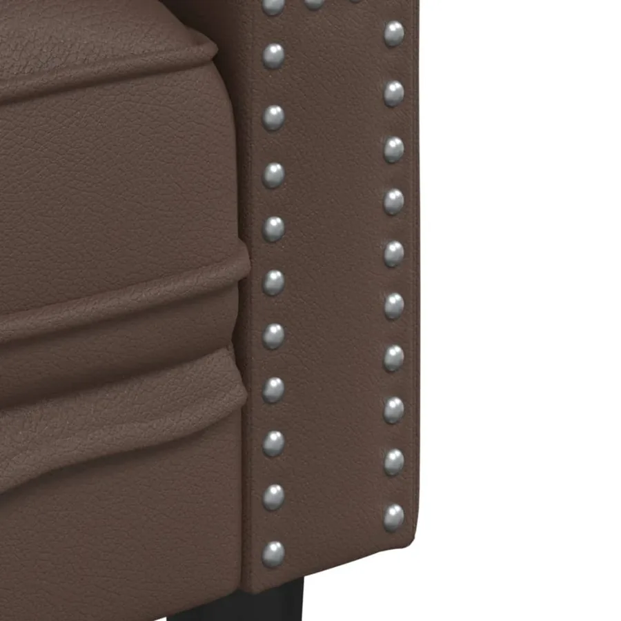 Ensemble de canapé Chesterfield 2 pcs marron similicuir - 6
