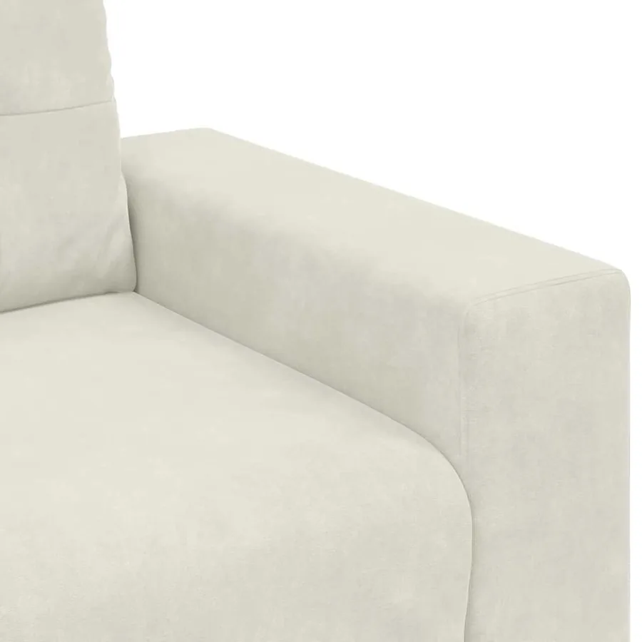 Canapé deux places crème 180x77x82 cm velours - 7