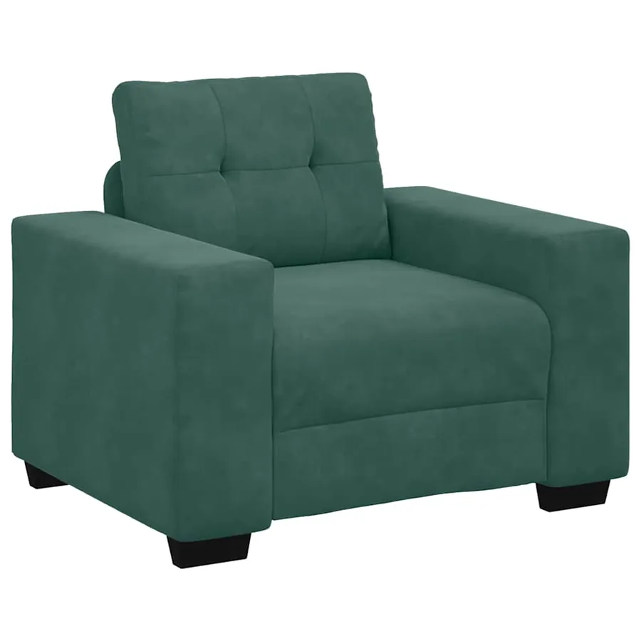 Ensemble de Canapés 3 pcs Vert foncé 221 x 80 x 80 cm Velours - 4