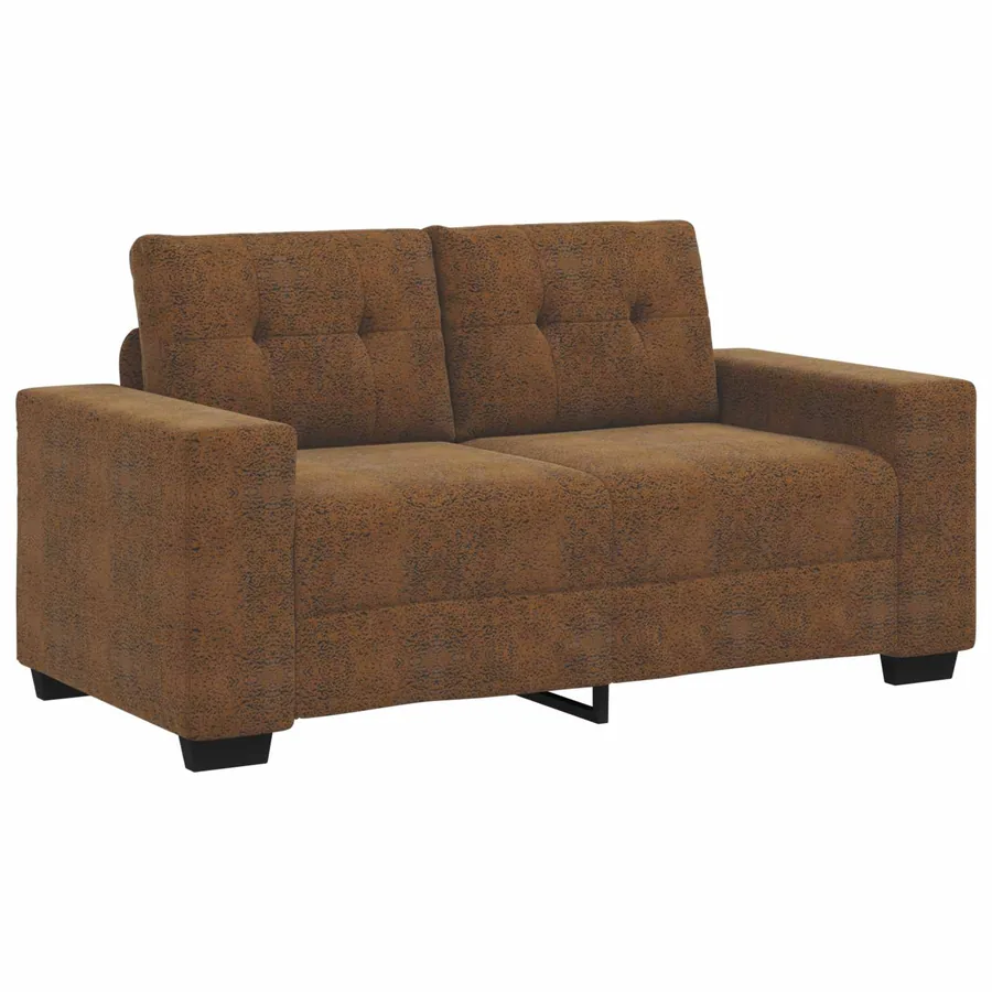 Ensemble canapé 2 pièces avec coussins marron similicuir - 4