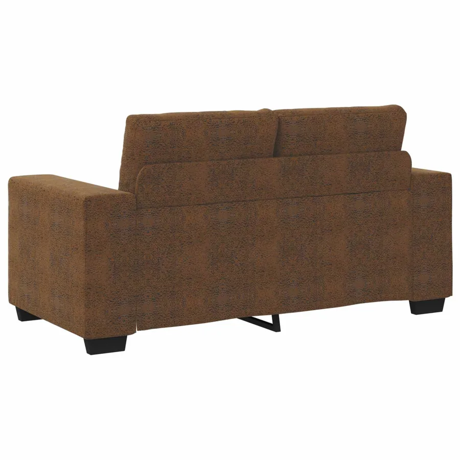 Ensemble canapé 2 pièces avec coussins marron similicuir - 6