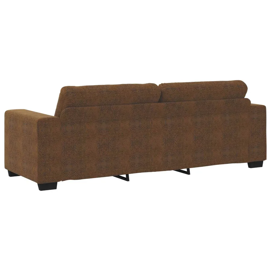 Ensemble canapé 2 pièces avec coussins marron similicuir - 7