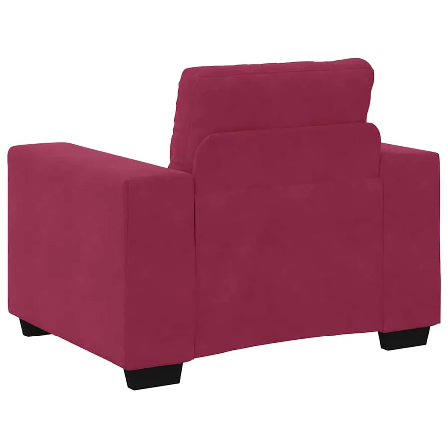 Ensemble de Canapés 3 pcs Rouge Vent 221 x 80 x 80 cm Velours - 7
