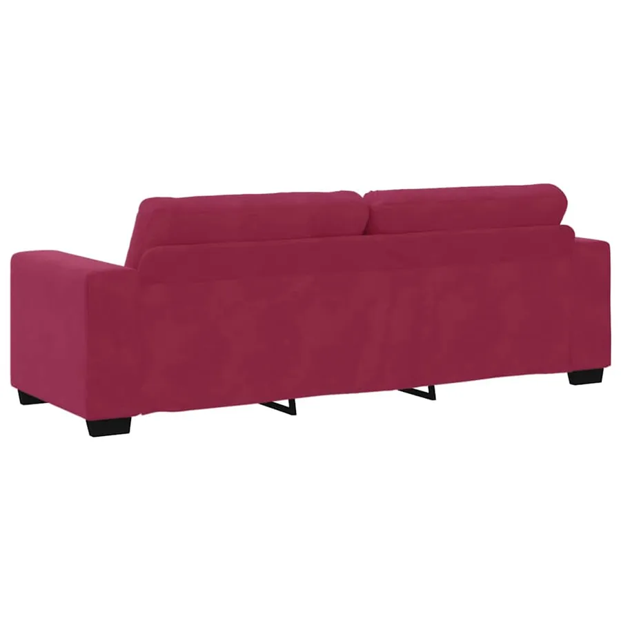 Ensemble de Canapés 3 pcs Rouge Vent 221 x 80 x 80 cm Velours - 9