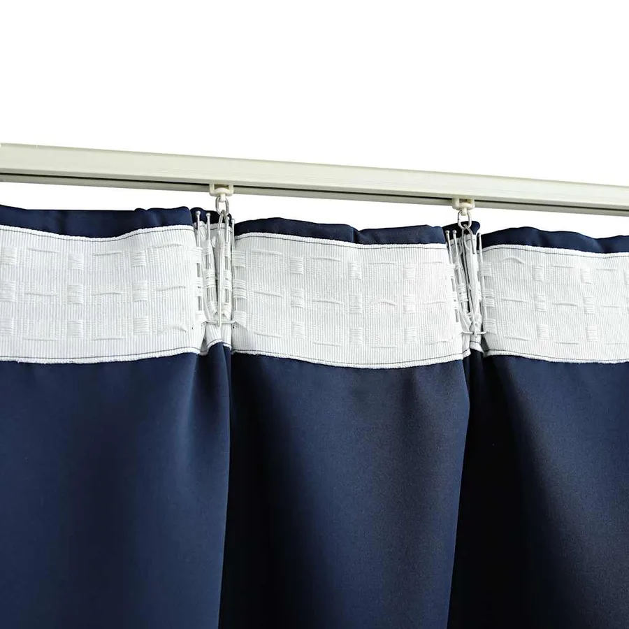Rideaux occultants avec crochets 2 pcs Bleu 140x175 cm - 4