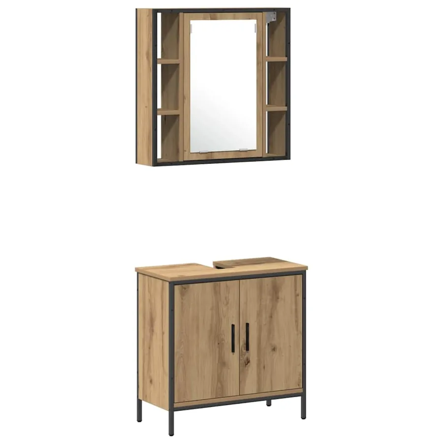 Meubles de salle de bain 3 pc Marron 33 x 33 x 185,5 cm - 6