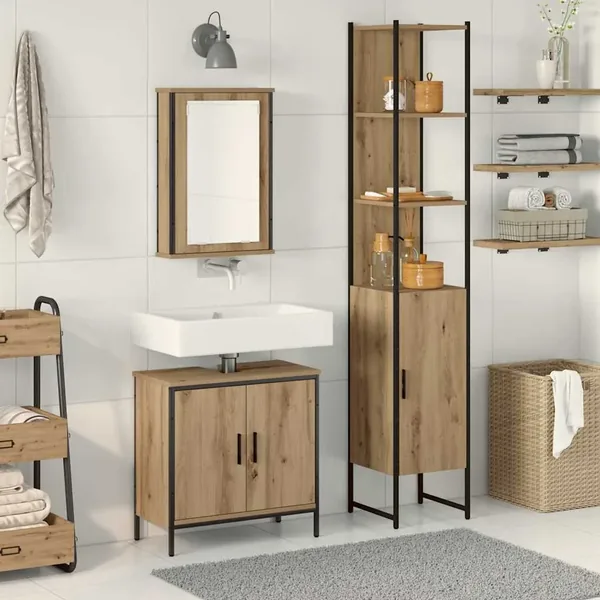 Ensemble de mobilier de salle de bain 3 pc Marron