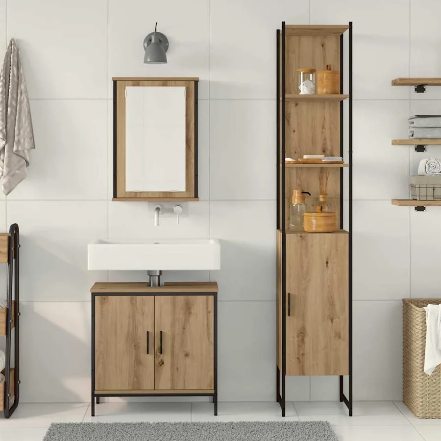 Ensemble de mobilier de salle de bain 3 pc Marron - 4