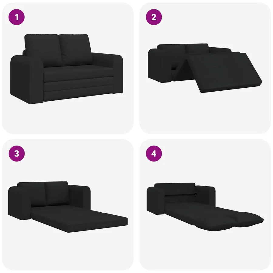 Canapé-Lit 60cm Noir tissu - 9