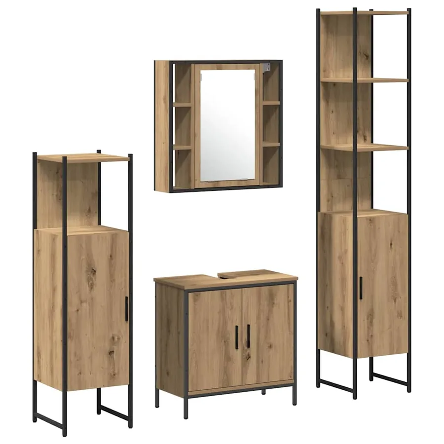 Ensemble de mobilier de salle de bain 4 pc Marron - 2