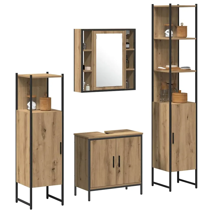 Ensemble de mobilier de salle de bain 4 pc Marron - 3
