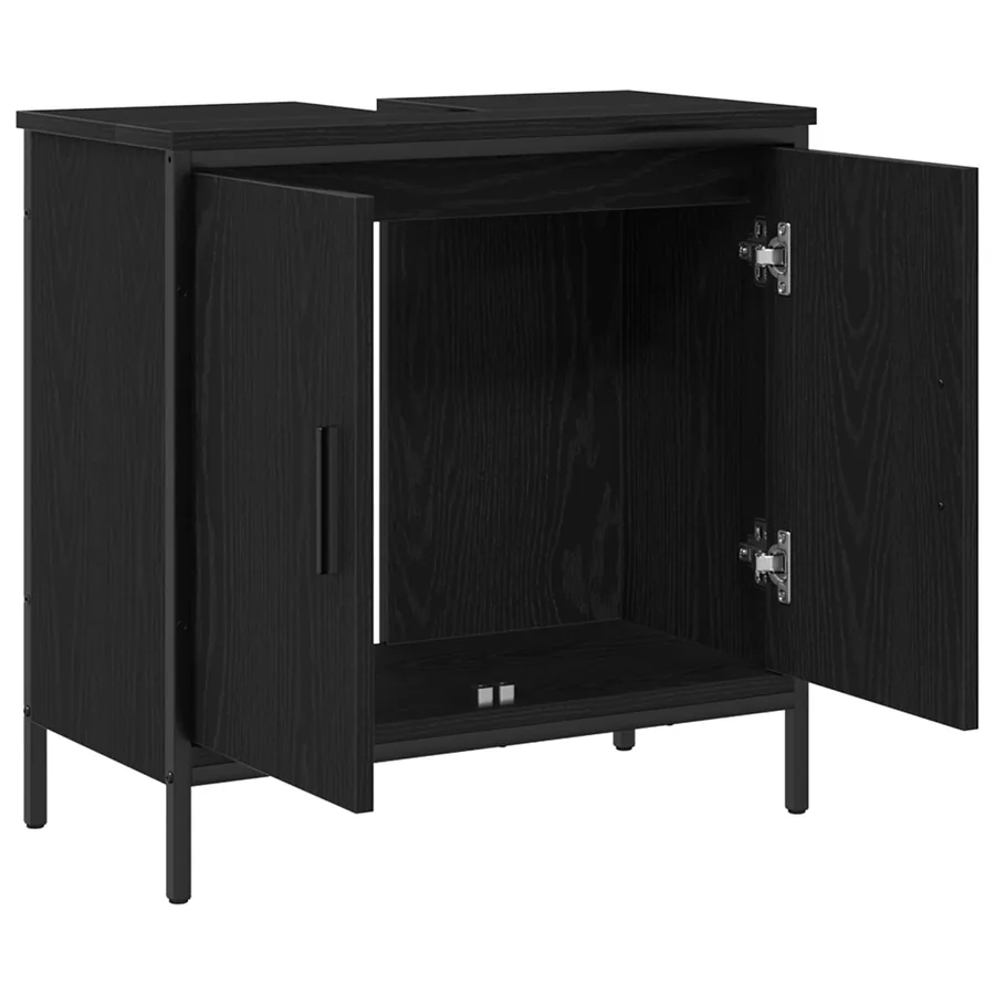 Meuble de Lavabo de Salle de Bain Chêne noir 60 x 30 x 60 cm - 5